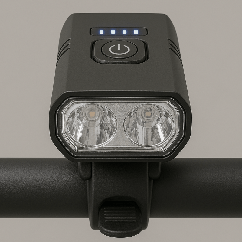 ⁦אור LED קדמי נטען לאופניים - קומפקטי, חזק ועמיד⁩ – תמונה ⁦2⁩